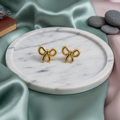 Charming Puffy Bow Stud Earrings