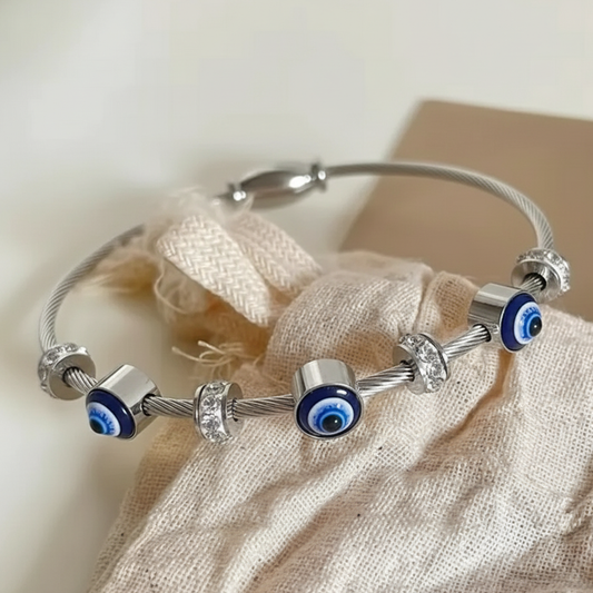 Elegant Silver Evil Eye Kada