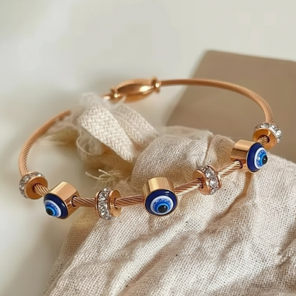 Elegant Rose Gold Evil Eye Kada