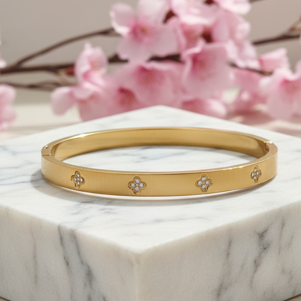Sparkling Floral Accent Bangle
