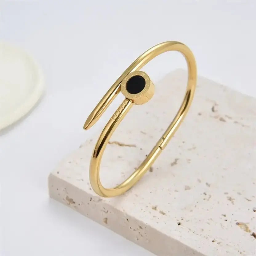Bold Roman Numeral Nail Bangle