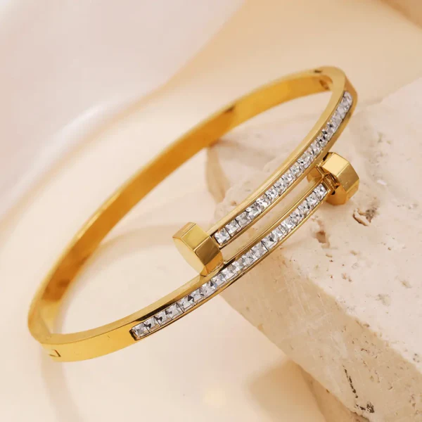 Edgy Crystal Nail Bangle